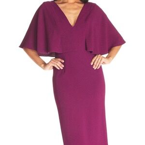 NWT Dress the Population Louisa Midi Dress - Magenta